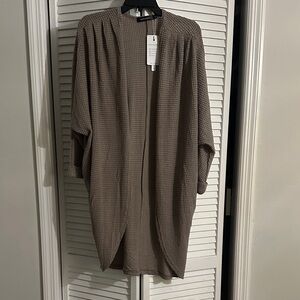 NWT Greige Waffle Knit Long Cocoon Cardigan size M